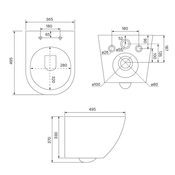 Унитаз подвесной безободковый IDDIS (BLARDSEi25)