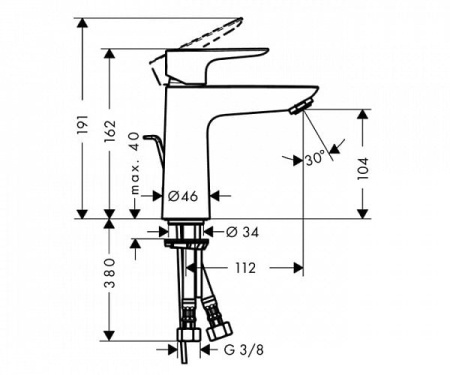 Смеситель для раковины Hansgrohe Talis E 71713000