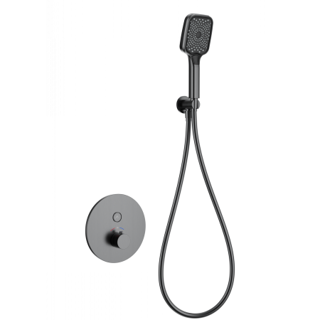 Смеситель для душа с термостатом встраиваемый WONZON & WOGHAND, темный графит WW-D1017-A-BGG