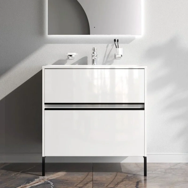 Тумба без раковины 80 см Am.Pm Sense M7BFUX0802WG белый глянец