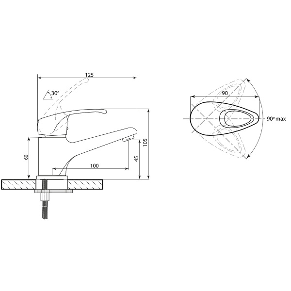 Смеситель для раковины Славен Прораб  Р СЛ-ОД-Р10