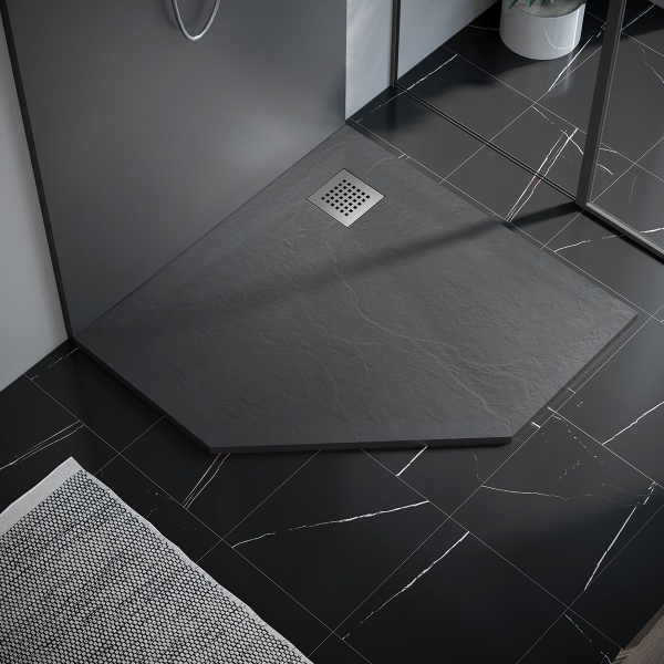 Душевой поддон из искусственного камня (90х90) Vincea VST-4SP9090G серый