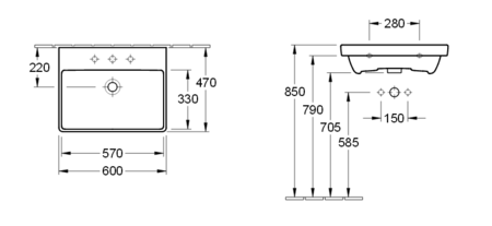 Раковина подвесная Villeroy&Boch Avento (60 х 47) 41586001