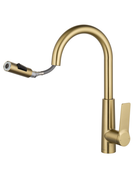 Смеситель для кухни с выдвижным изливом WONZON & WOGHAND, брашированное золото WW-A20782-BG Смеситель для кухни с выдвижным изливом WONZON & WOGHAND, брашированное золото WW-A20782-BG
