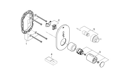 Внешняя часть термостатического смесителя Grohe Eurosmart Cosmopolitan E 36456 000 (36456000) хром