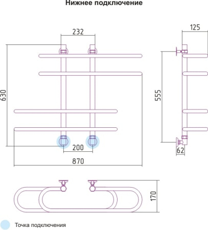 Полотенцесушитель водяной Сунержа Фурор 00-0108-6090