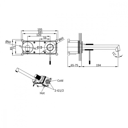 Смеситель для раковины Vincea Desire VBFW-1D1CH