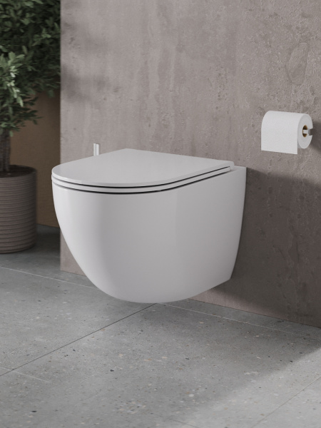 Комплект унитаза с инсталляцией безободковый Agger ATI03100+APB288 кнопка смыва белый