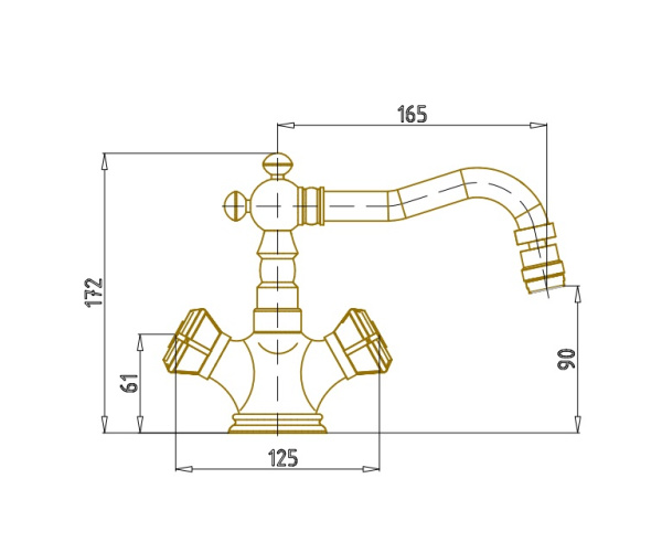 Смеситель для биде Bronze de Luxe Royal 10217/1