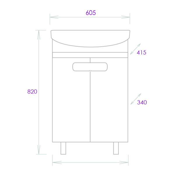 Тумба под раковину напольная Onika Харпер 60 106143