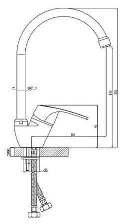 Смеситель для кухонной мойки Rossinka D (D40-23)
