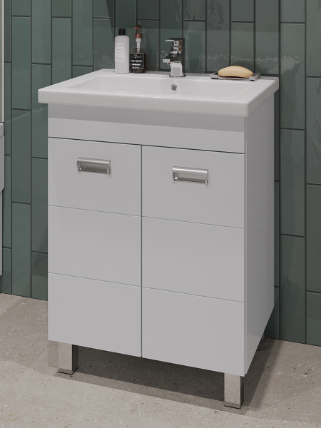 Тумба с раковиной Orange Таис Ta-60TUW+RA напольная, белый