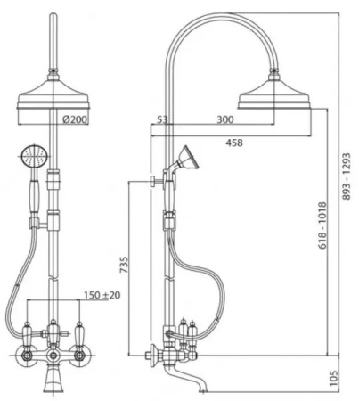 Душевая система Cezares DIAMOND-CVD-30-02-Sw