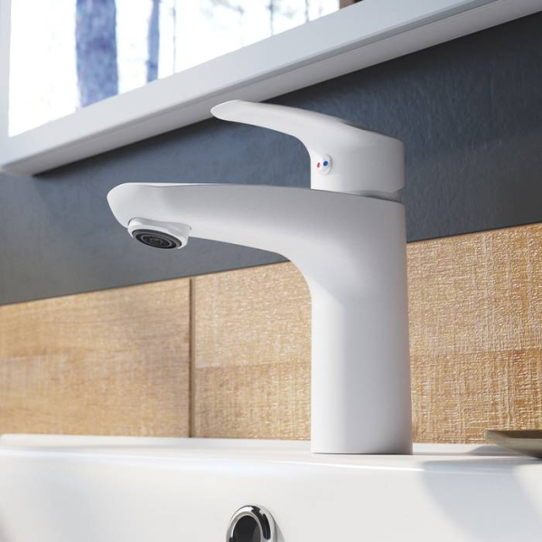 Смеситель для умывальника белый матовый IDDIS Ray (RAYWT00i01) Смеситель для умывальника белый матовый IDDIS Ray (RAYWT00i01)