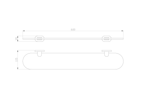 Стеклянная полка для ванной WONZON & WOGHAND FIRST, хром WW-8427