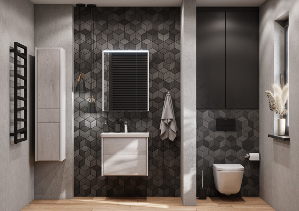 Зеркальный шкаф Roca Ronda 60 белый матовый/бетон ZRU9303007