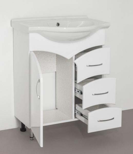 Тумба под раковину напольная Style Line Эко Стандарт 65 ЛС-00000104 белый