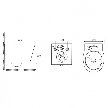 Унитаз ABBER Bequem AC1127 подвесной белый, безободковый
