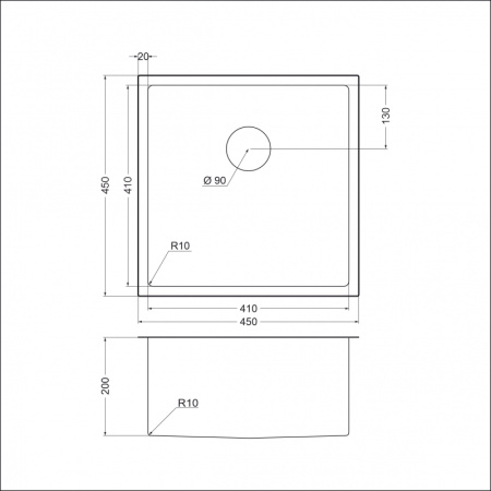 Кухонная мойка (45х45) EMAR EMB-112 PVD Nano Coppery