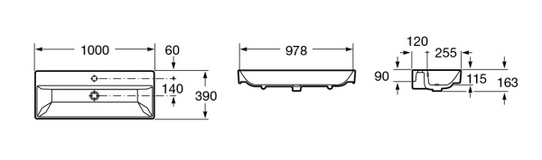 Раковина накладная (100х39) Roca Oleta 3274C600Y