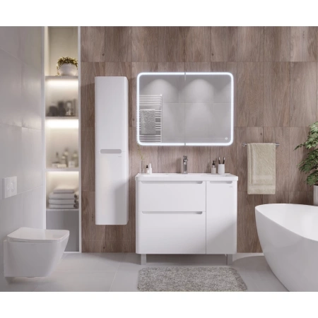 Зеркало-шкаф (90х80) Grossman Адель 209004 с LED подсветкой правая