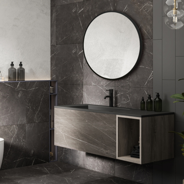 Зеркало ABBER Mond AG6201B без подсветки, металлическая рама, черный