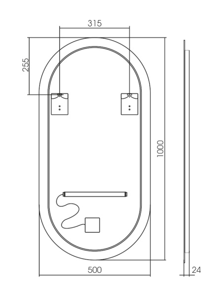 Зеркало (50х100) Silver Mirrors  Viva-Lite LED-00002601