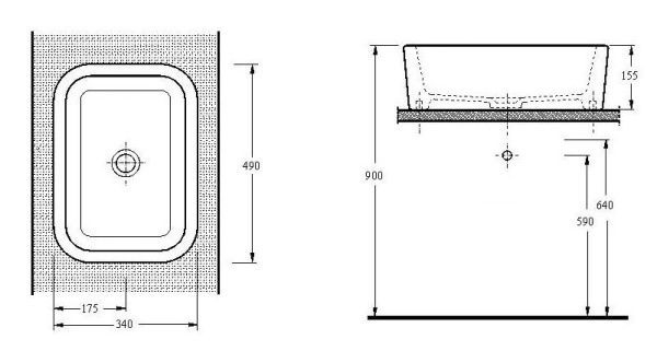 Раковина накладная (49х34) beWash Ontario 35481001