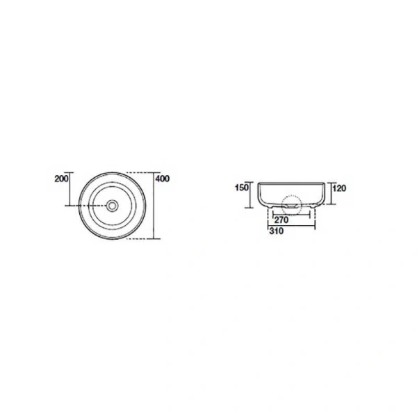 Раковина накладная (40х40) Kerasan Nolita 534481 бежевый матовый