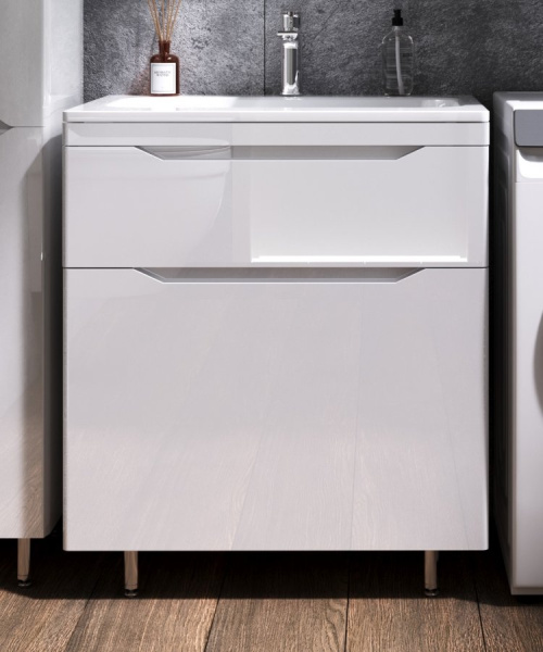 Тумба под раковину Style Line Марелла 70 Люкс Plus СС-00002399 белый глянец