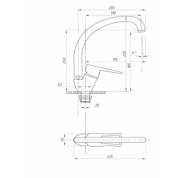 Смеситель для кухни FAUZT FZs-863-129 тип См-МОЦБА