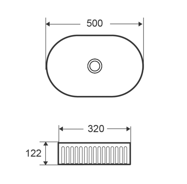 Раковина накладная (50х32) Grossman  GR-3062, белый