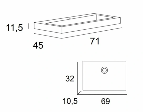Раковина из искусственного мрамора CEZARES 50313 Bianco opaco