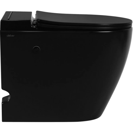 Унитаз ABBER Bequem AC1115PMB импульсный приставной черный матовый, безободковый