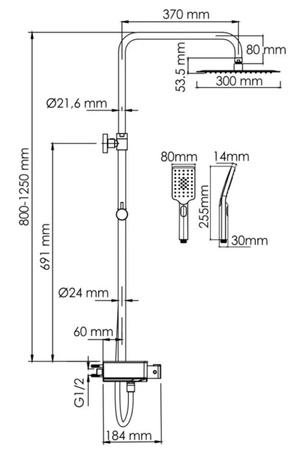 Душевая система WasserKRAFT BK11301CH