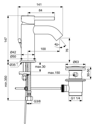 Смеситель для раковины Ideal Standard Ceraline BC822AA