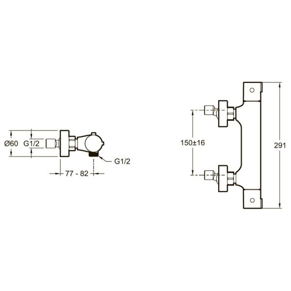 Смеситель термостатический для душа Jacob Delafon Brive E24334-CP