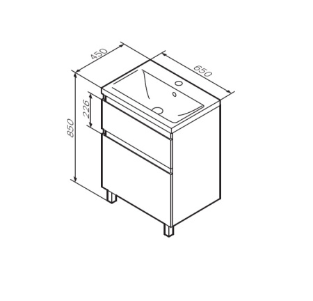 Тумба под раковину 65 Am.Pm X-Joy M85AFSX0652WG