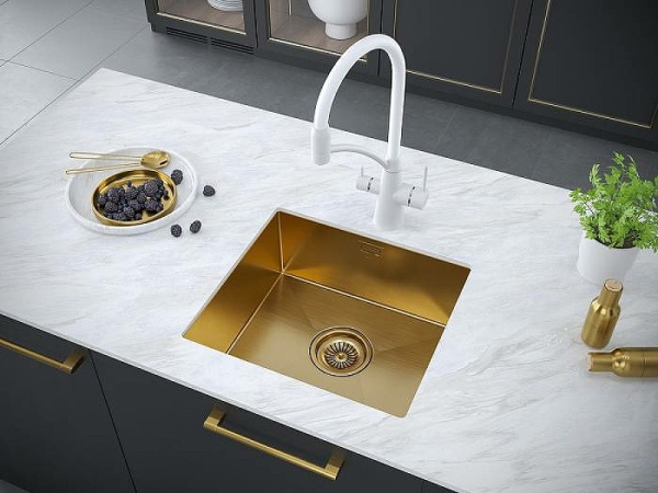 Кухонная мойка Paulmark Weser PM804844-BG брашированное золото