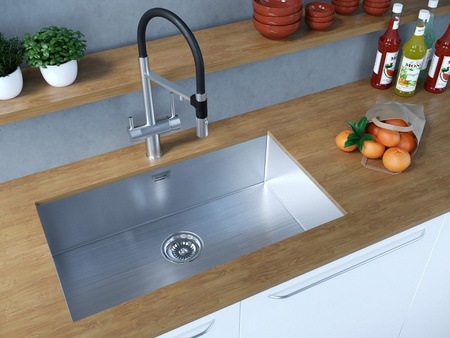 Кухонная мойка Paulmark Koher PM807444-BS брашированная нерж. сталь