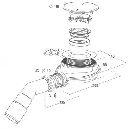 Сифон для душевого поддона Radaway Turboflow TBXS