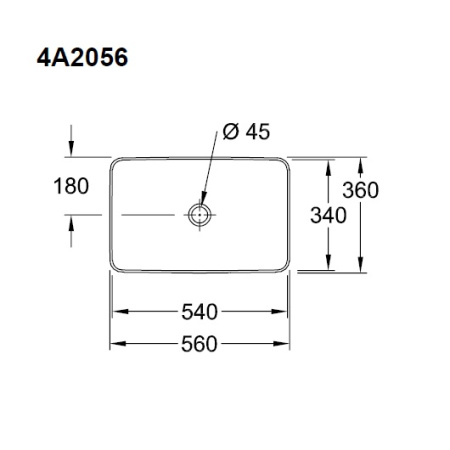 Раковина накладная  (560х360 мм) Villeroy & Boch Collaro 4A205601  CeramicPlus