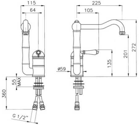 Смеситель Nicolazzi Traditional 3407DB75
