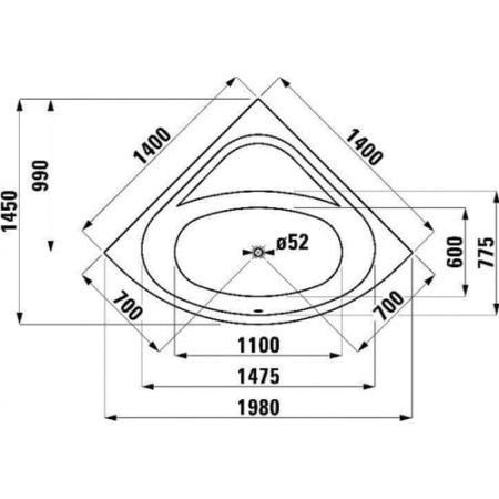 Ванна Laufen SOLUTIONS 2.4250.1.000.620.1