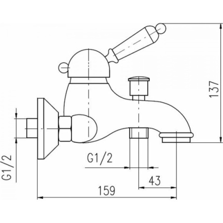 Смеситель для ванны Rav Slezak Labe L554.5CMATC