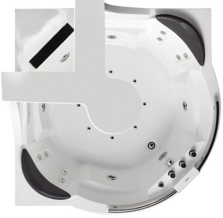 Акриловая ванна (170х170) Gemy G9070 K с гидромассажем, универсальная