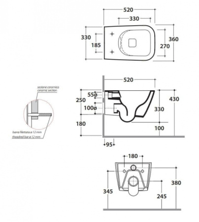 Унитаз Globo Stone STS05.BI