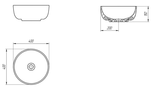 Раковина на столешницу Cersanit MODUO 40 RING 63569