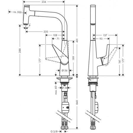 Смеситель для кухни Hansgrohe Talis Select M51 72826000, хром