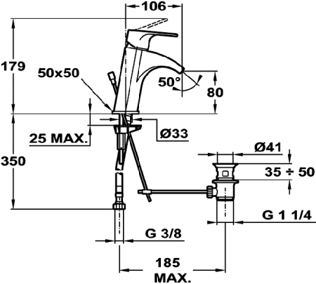 Смеситель для раковины Teka PALMA 653821210 (65.382.12.10)